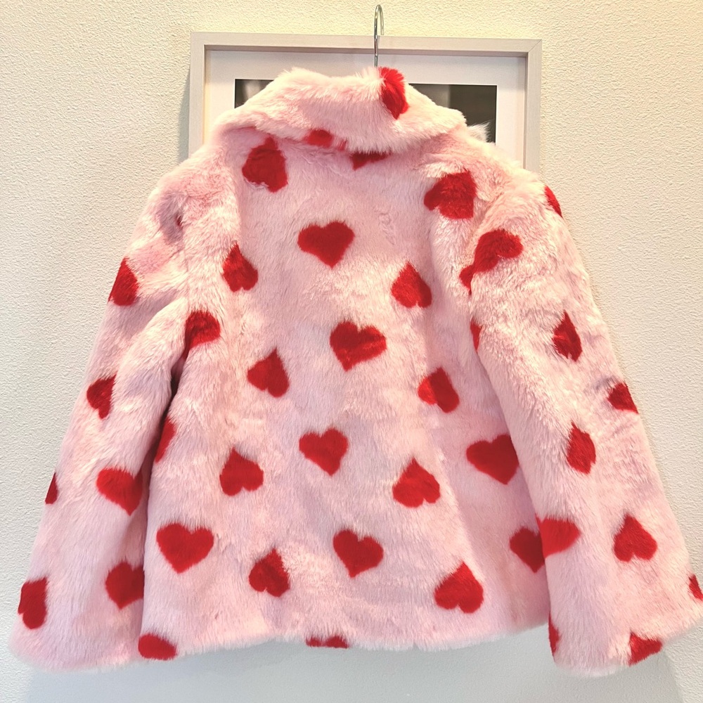Janie and Jack Heart Faux Fur Jacket - Girls 5-6 - Picture 6 of 7